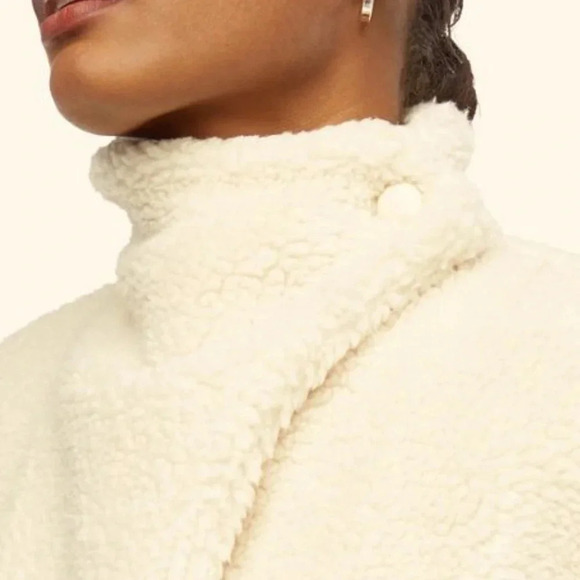 Just Fab faux shearling wrap jacket new with the tag bone white XXL - Picture 3 of 16